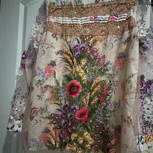 aretta silence, journey Floral Sheer Top